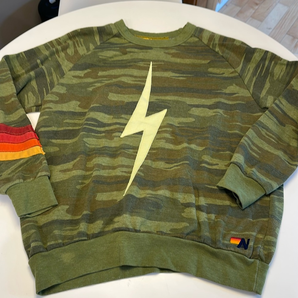 Aviator Nation Camo bolt sweatshirt Sz large